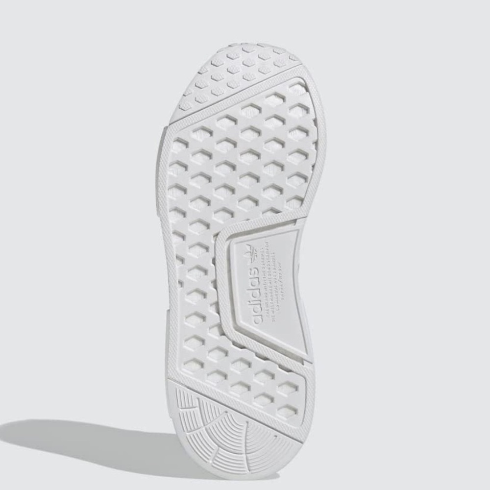 Adidas NMD_r1 Sneakers in White/White/Silver Metallic Size 9 - Picture 4 of 12